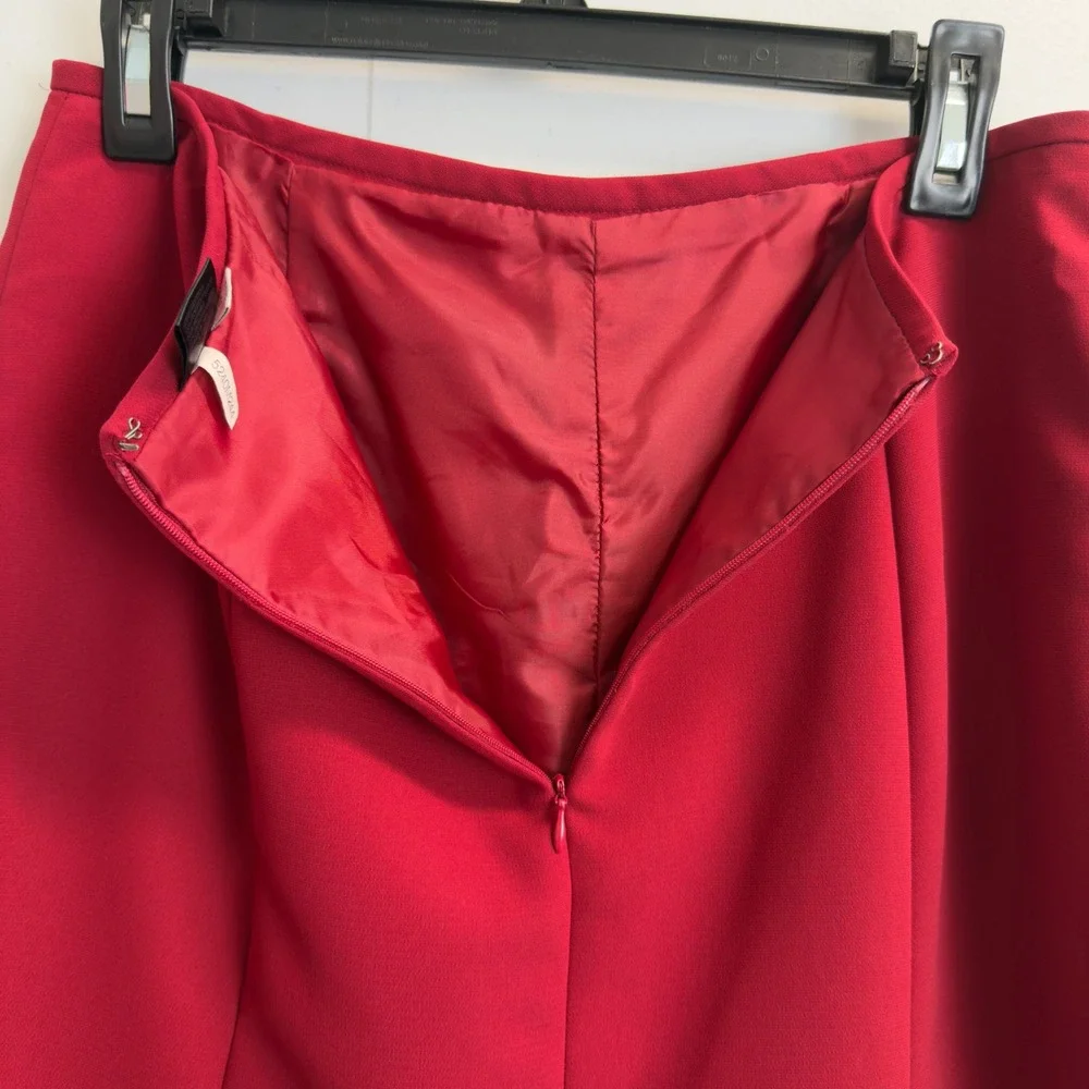 Stresa Womens Red 2 Piece Skirt Suit Set Blazer and A-Line Skirt Size 10